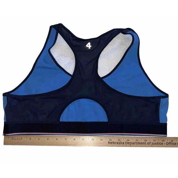 FourLaps Circuit Sports Bra Womens 2XL XXL Cornflower Blue & Navy Compression - Picture 4 of 4